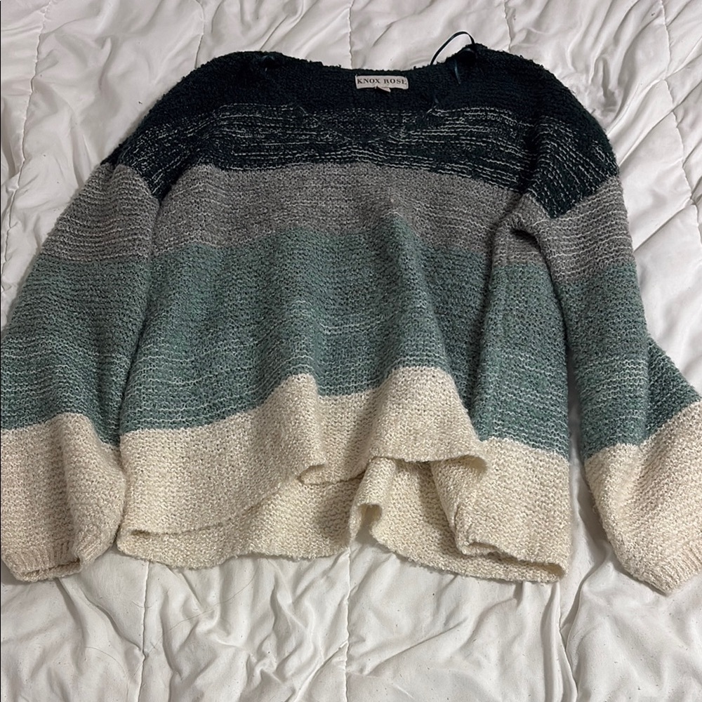 Knox Rose green,Gray, cream V Neck Sweater